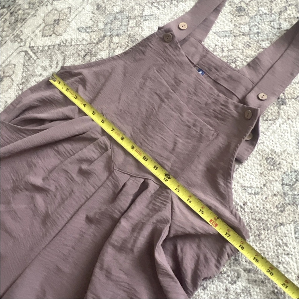IWOLLENCE Lightweight Wide Leg Purple Pink Overall Jumpsuit NWOT Size Medium - Picture 9 of 11